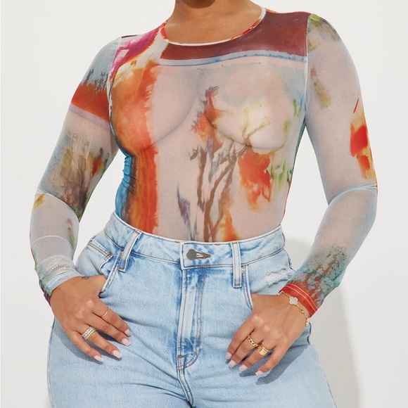 Abstract Mesh Bodysuit - Picture 3 of 6